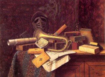 威廉 邁尅爾 哈尼特 Still life with Bust of Dante 威廉 邁尅爾 哈尼特 Still life with Bust of Dante
